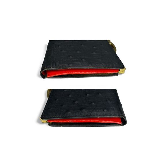 Vintage Goatskin Leather Kisslock Wallet 1960s Original Paperwork RICO Ostrich - Picture 4 of 10